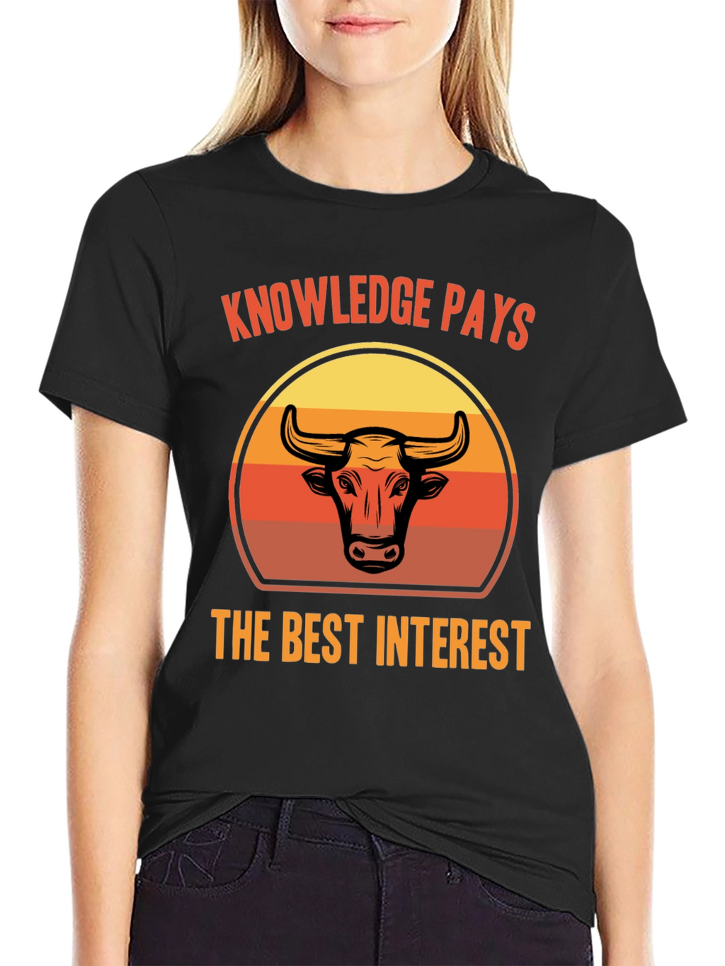 Knowledge Pays Bull Graphic Tee