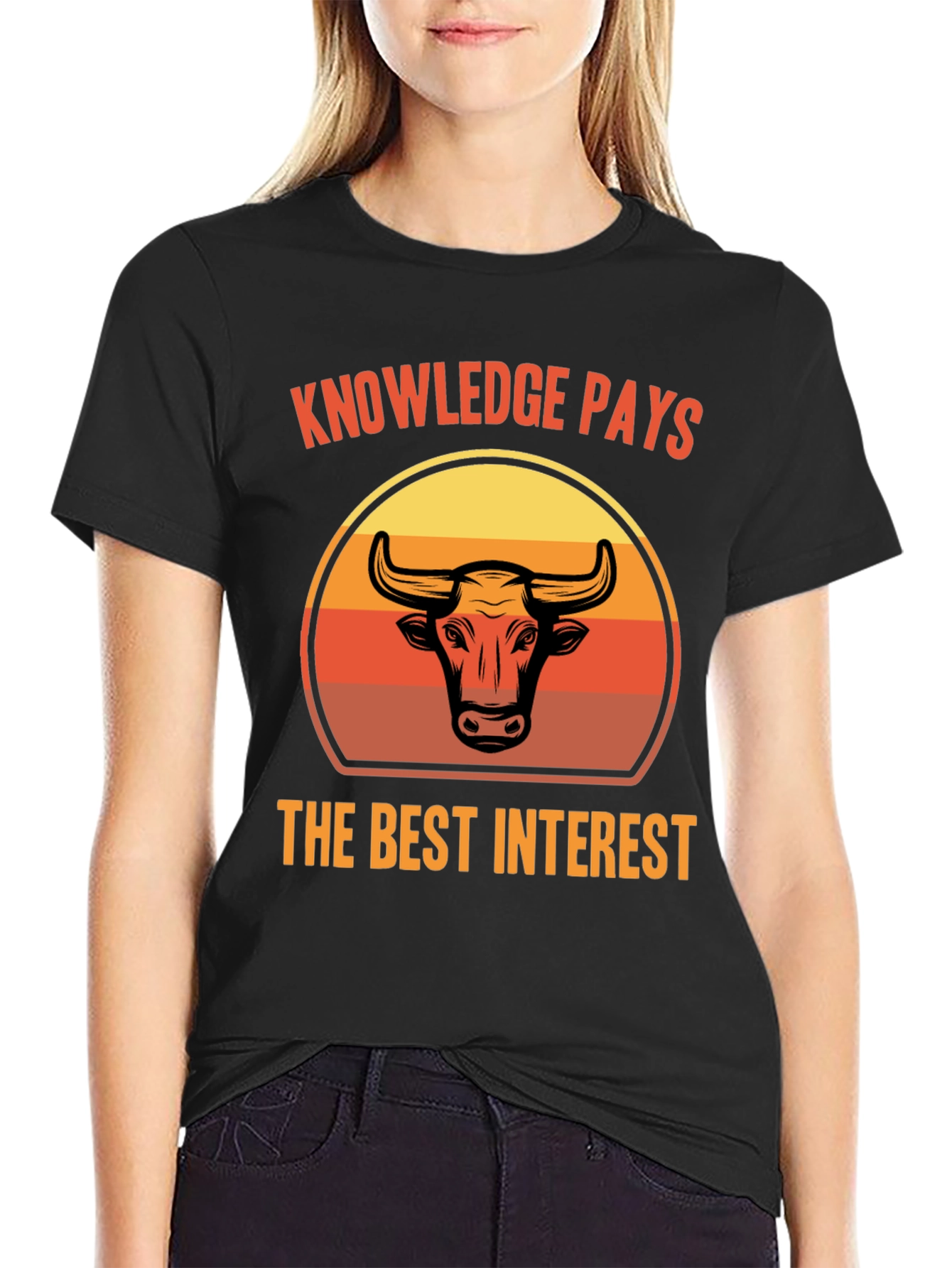 Knowledge Pays Bull Graphic Tee