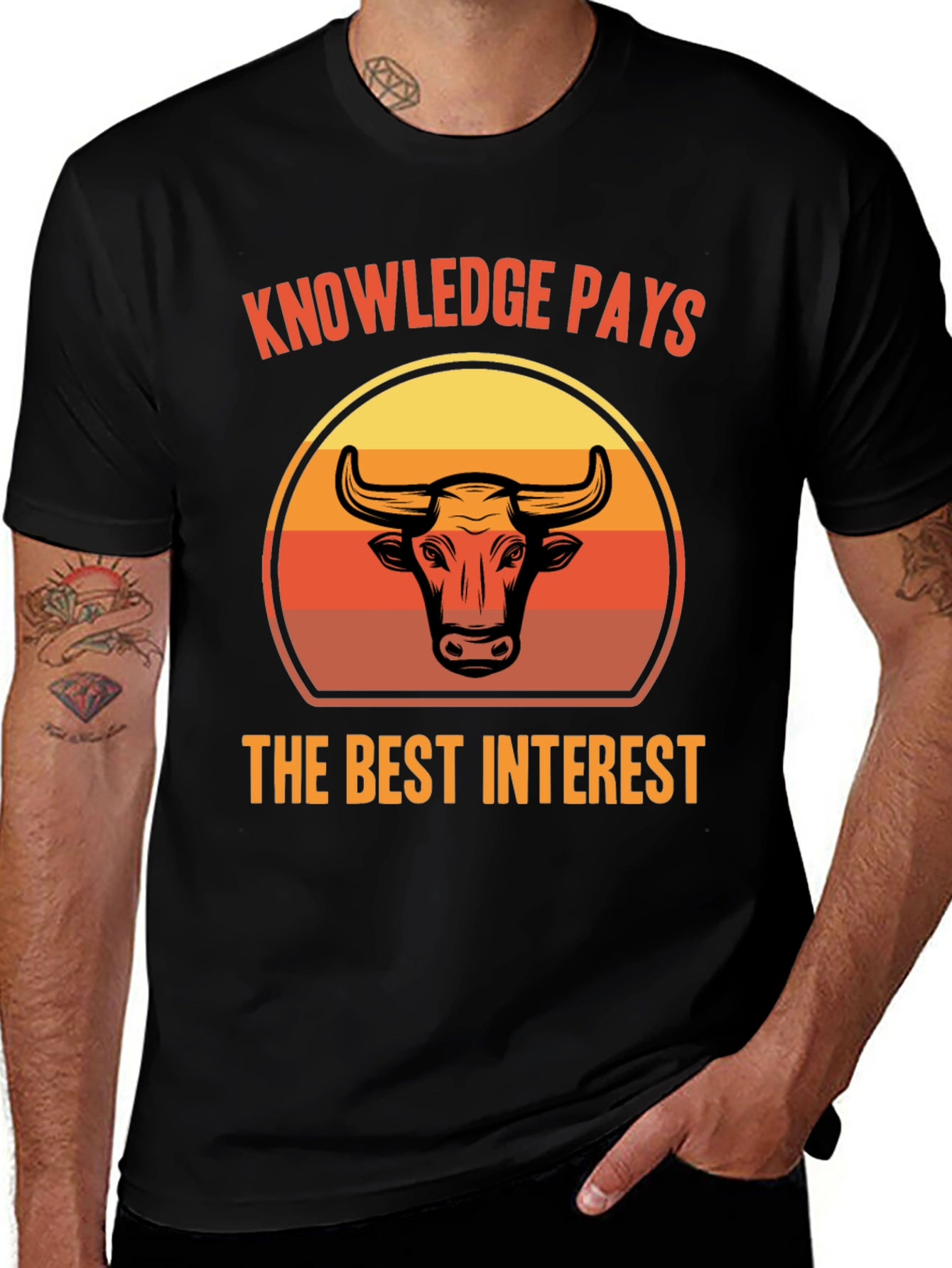 Knowledge Pays Bull Graphic Tee