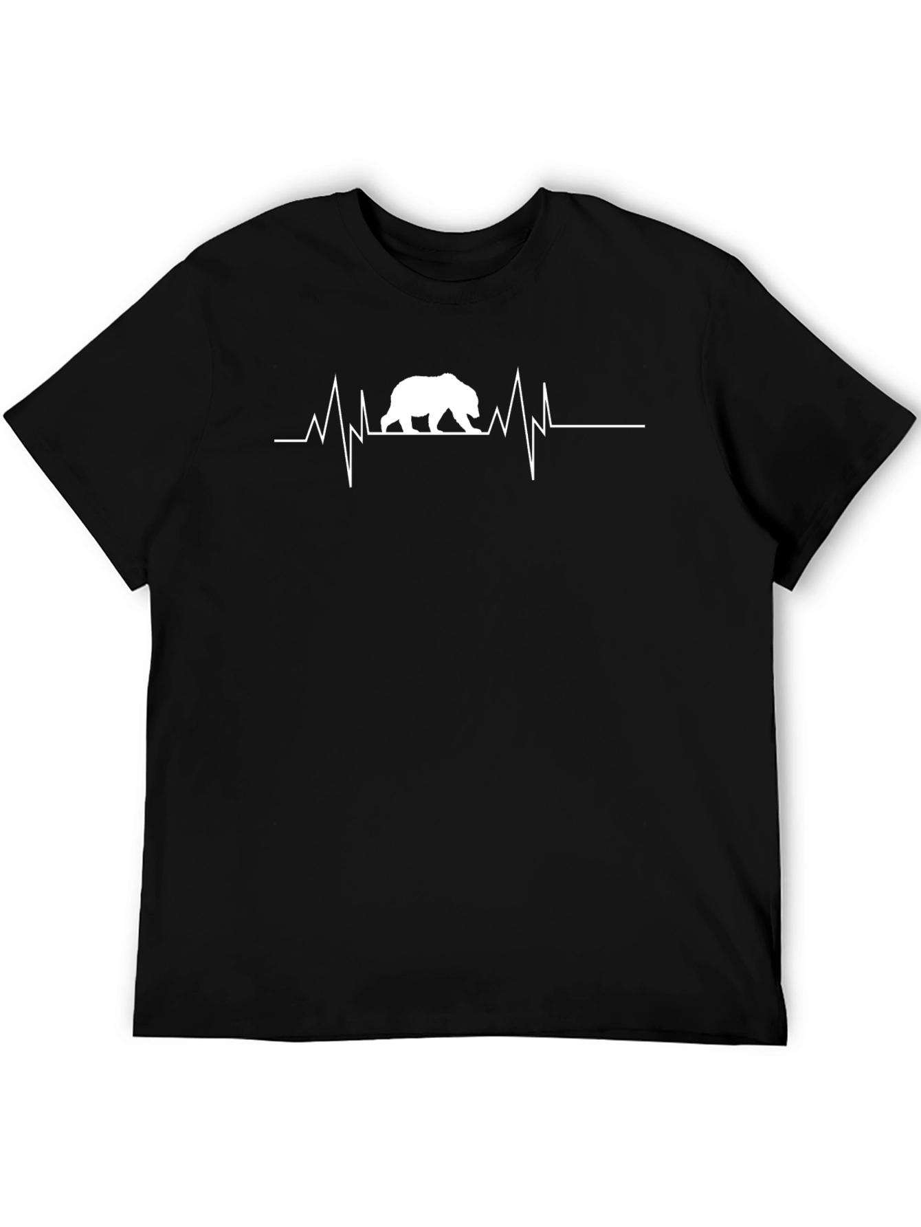 Bear Heartbeat Graphic T-Shirt - Black