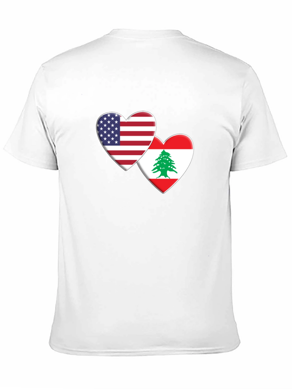 USA & Lebanon Flag Heart T-Shirt
