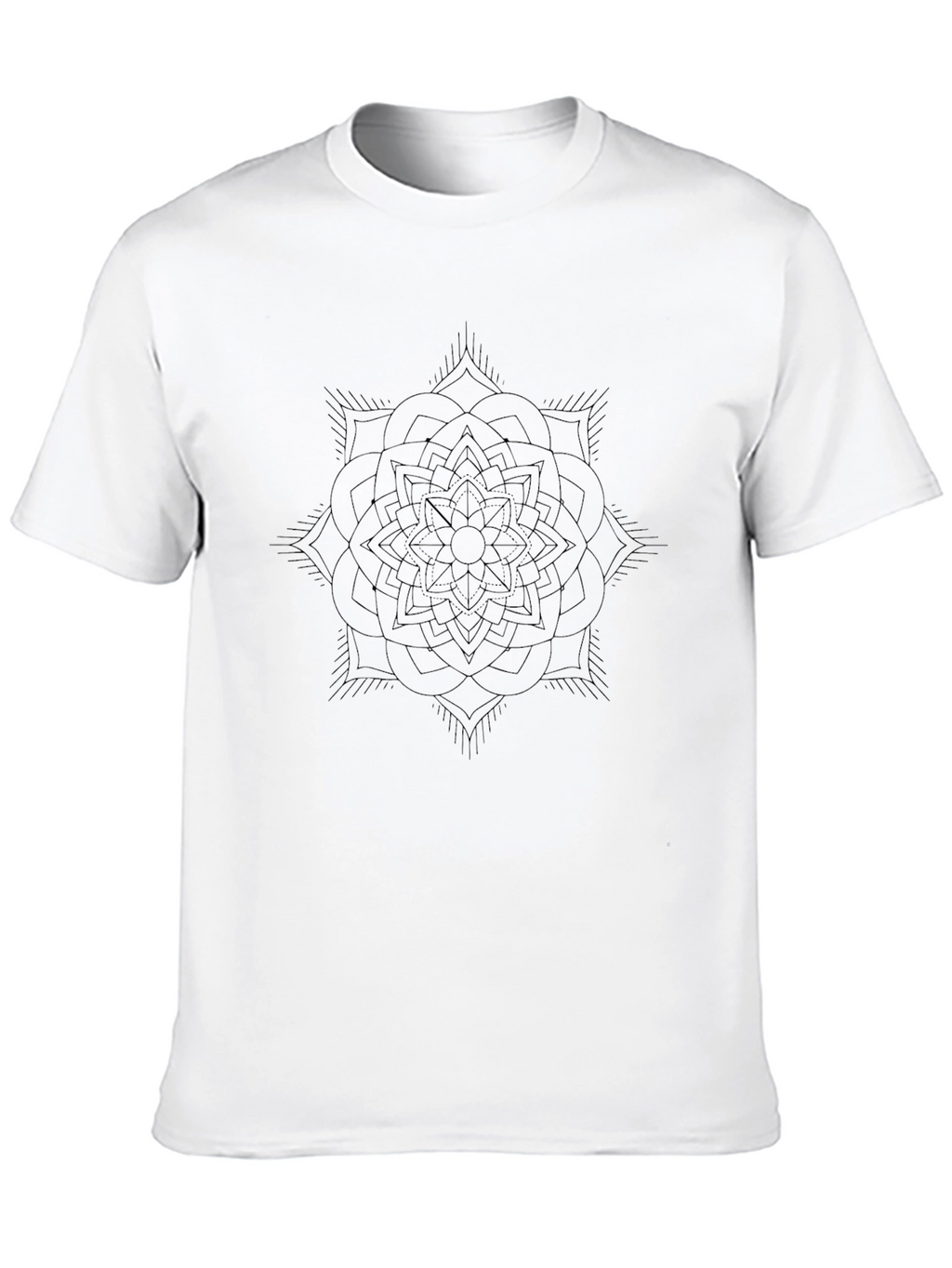 Black Mandala Graphic Tee - Mens Casual Shirt