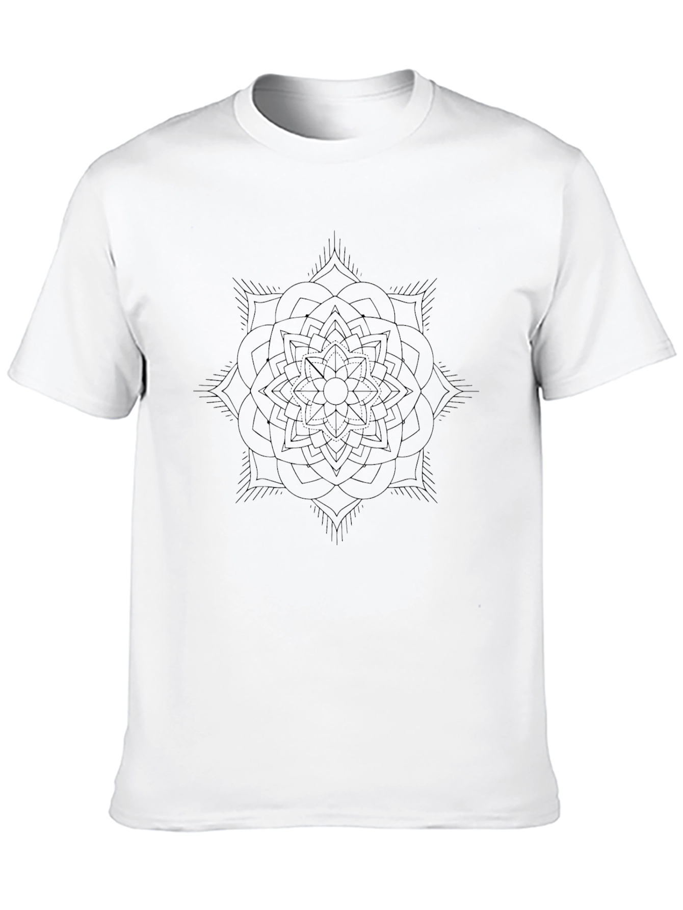 Black Mandala Graphic Tee - Mens Casual Shirt