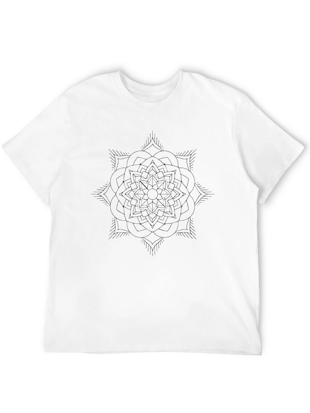 Black Mandala Graphic Tee - Mens Casual Shirt