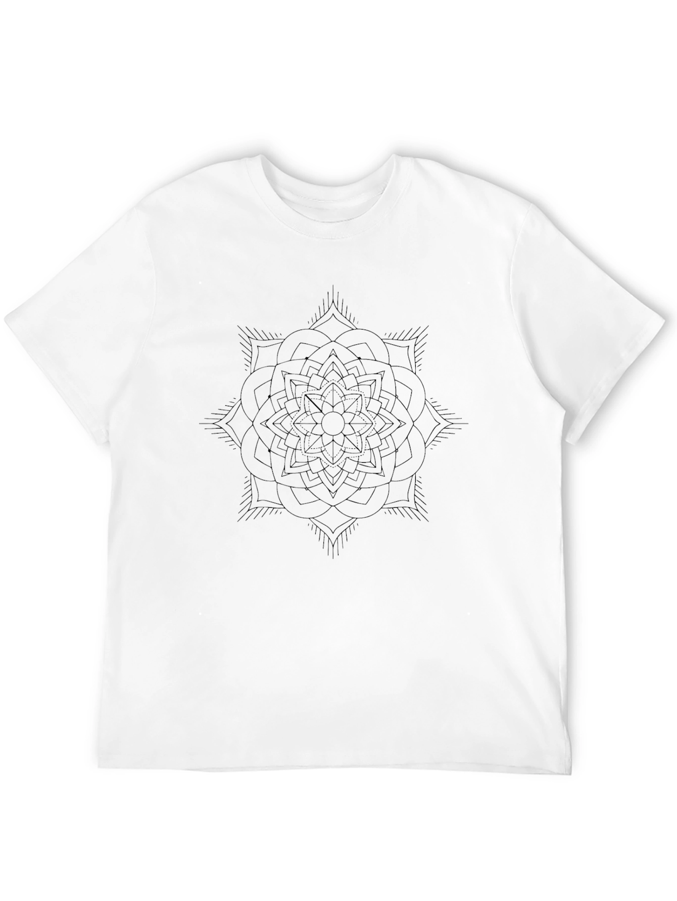 Black Mandala Graphic Tee - Mens Casual Shirt