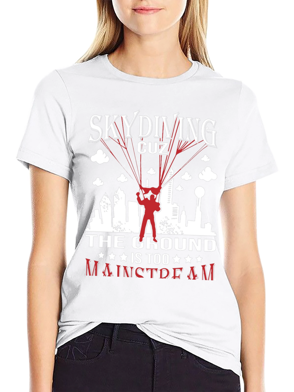 Skydiving Graphic Tee: The Ground is Too Mainstream!