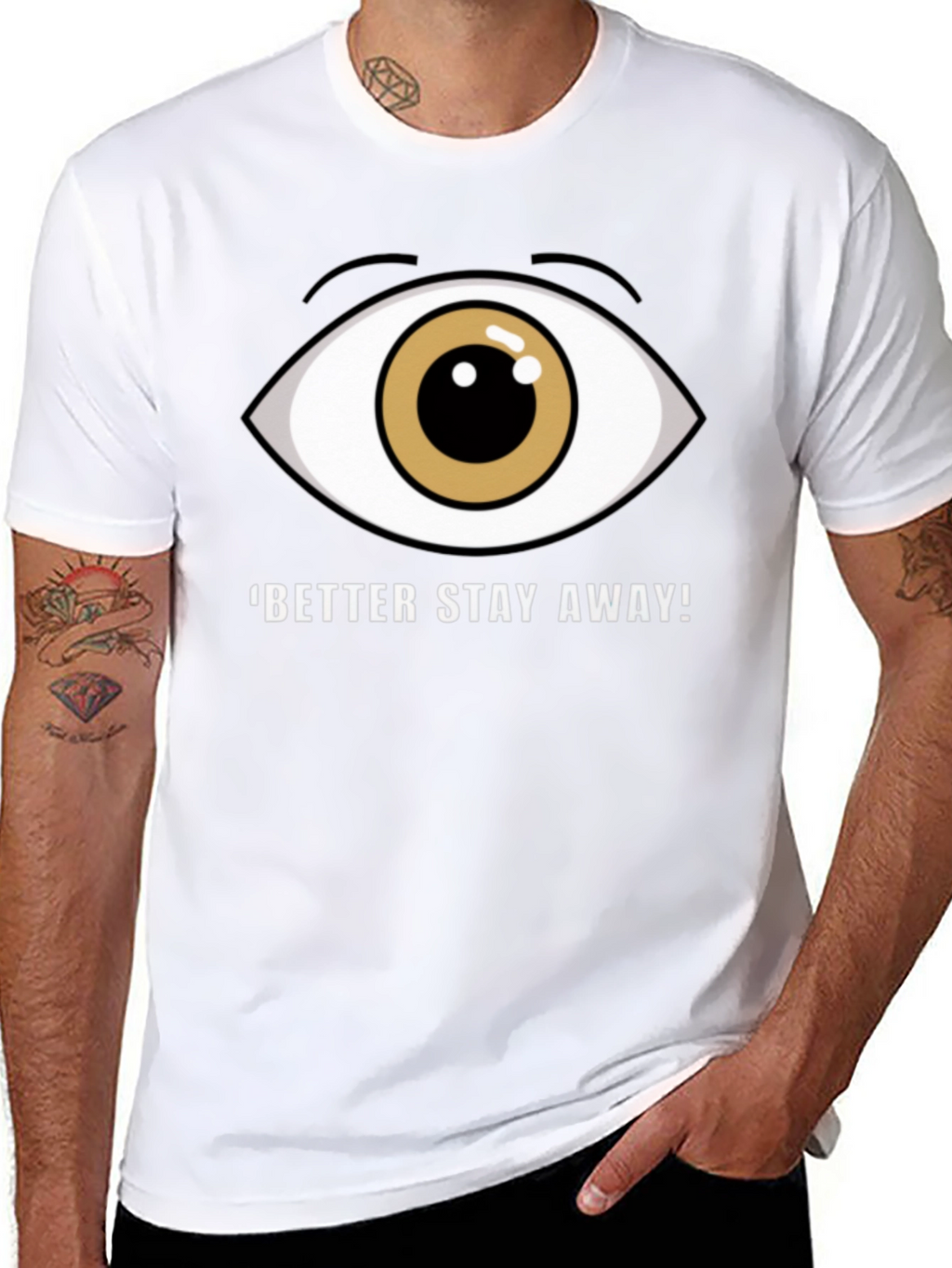 Eye Graphic Black T-Shirt - Stay Away!