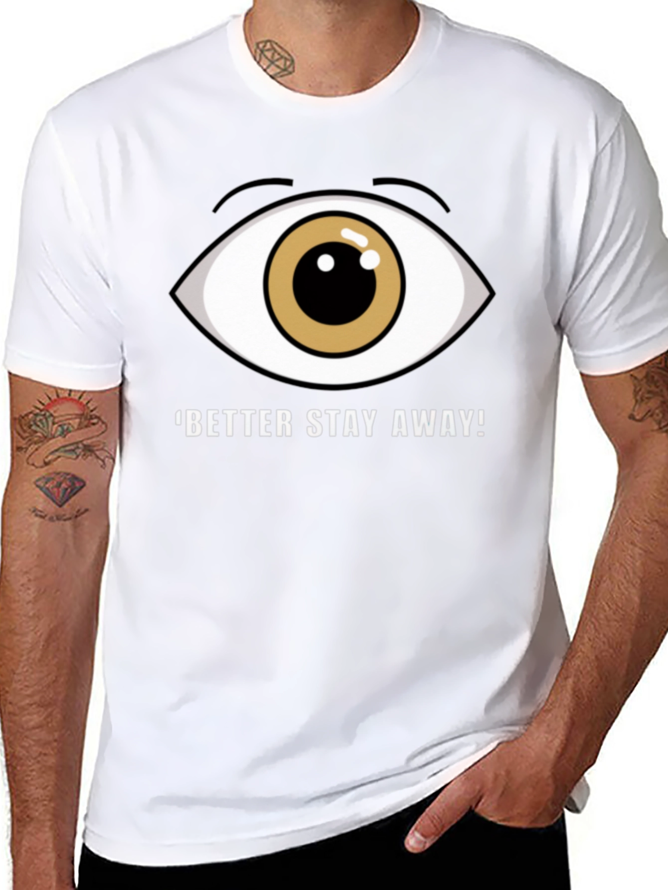 Eye Graphic Black T-Shirt - Stay Away!