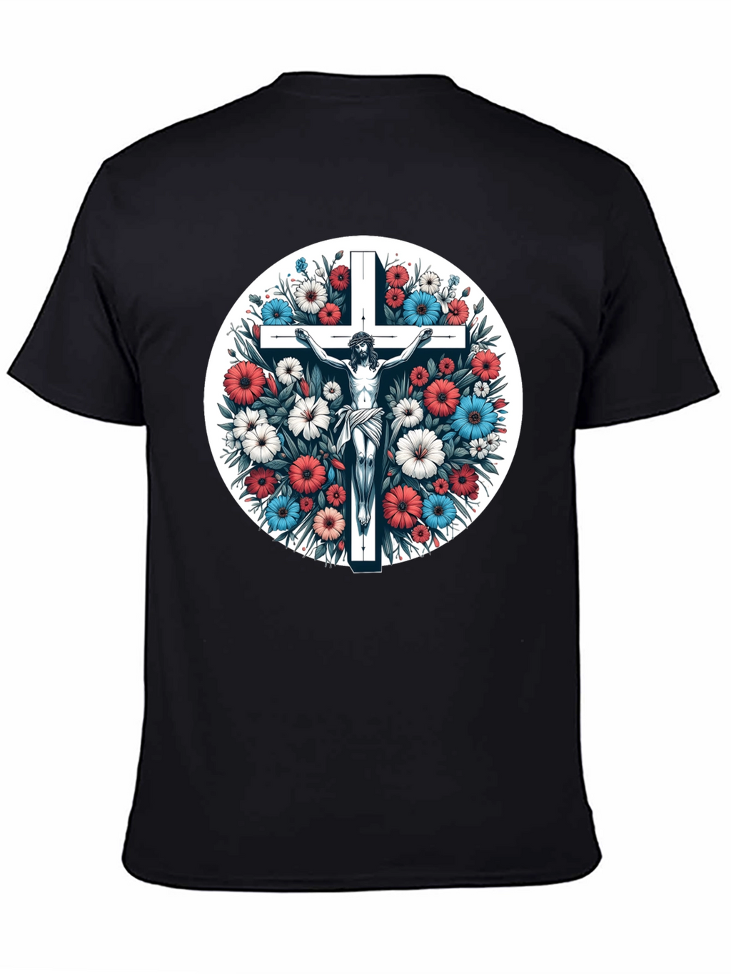 Floral Cross Graphic Tee - Stylish Comfort