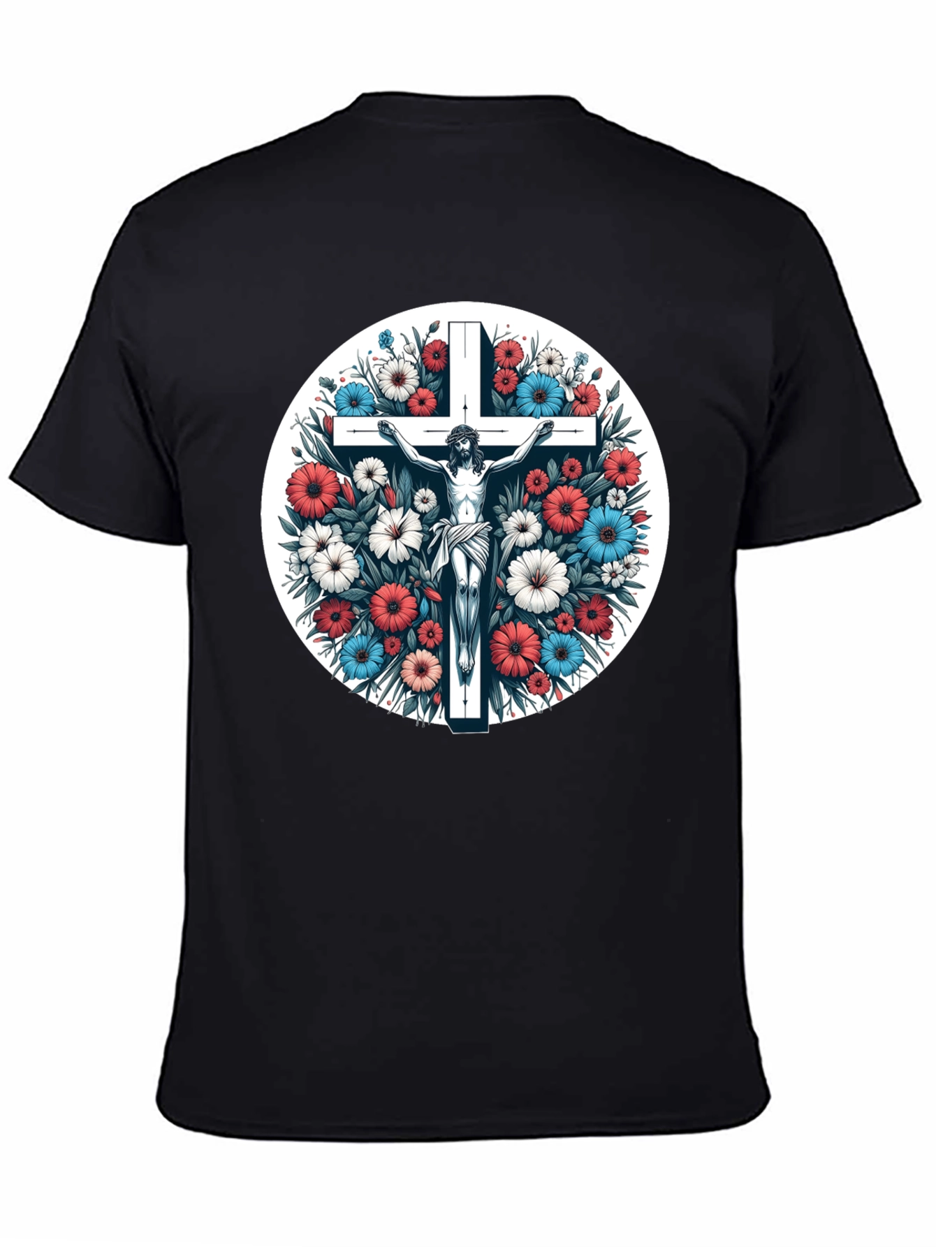 Floral Cross Graphic Tee - Stylish Comfort