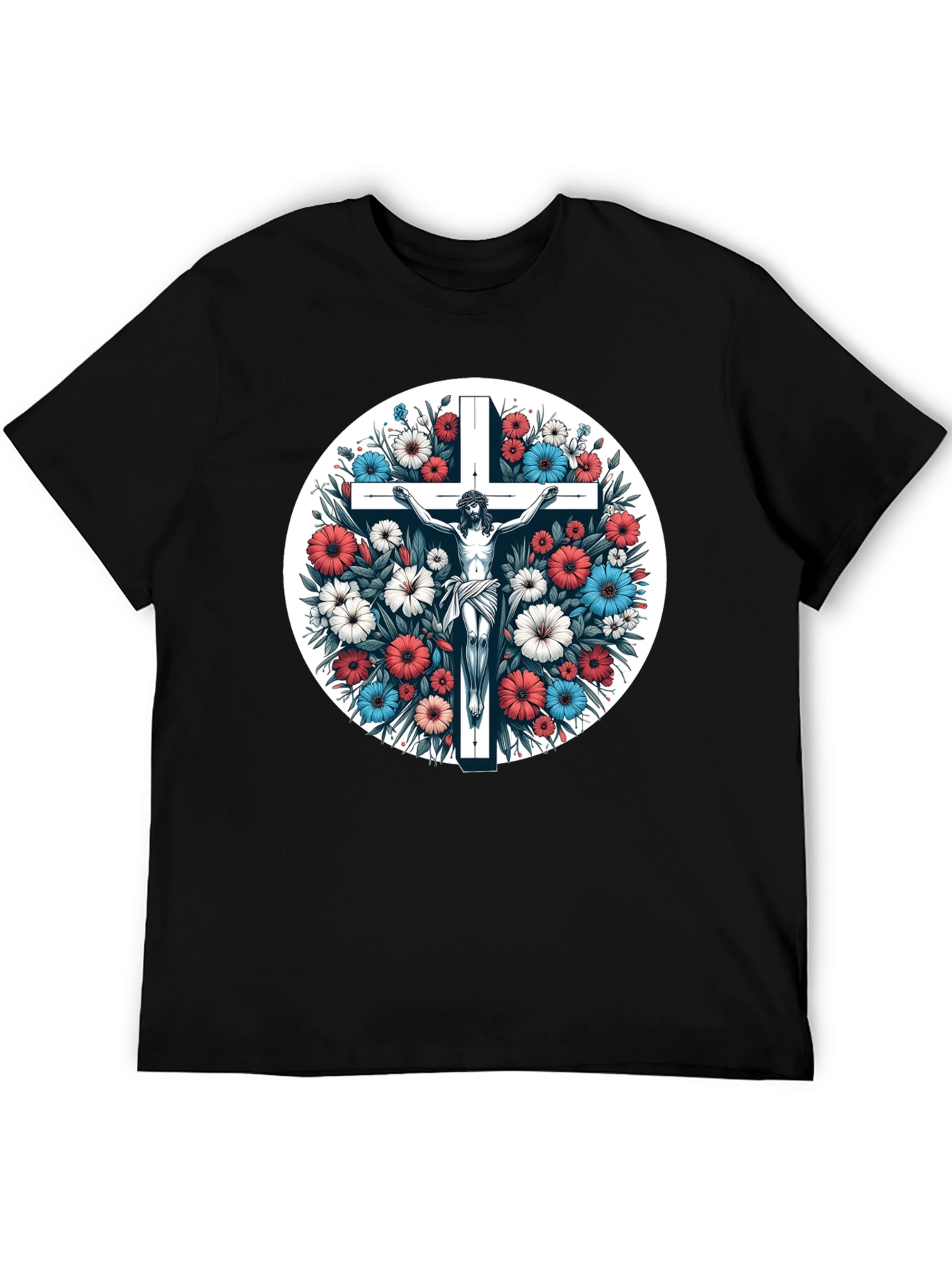Floral Cross Graphic Tee - Stylish Comfort