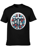 Floral Cross Graphic Tee - Stylish Comfort
