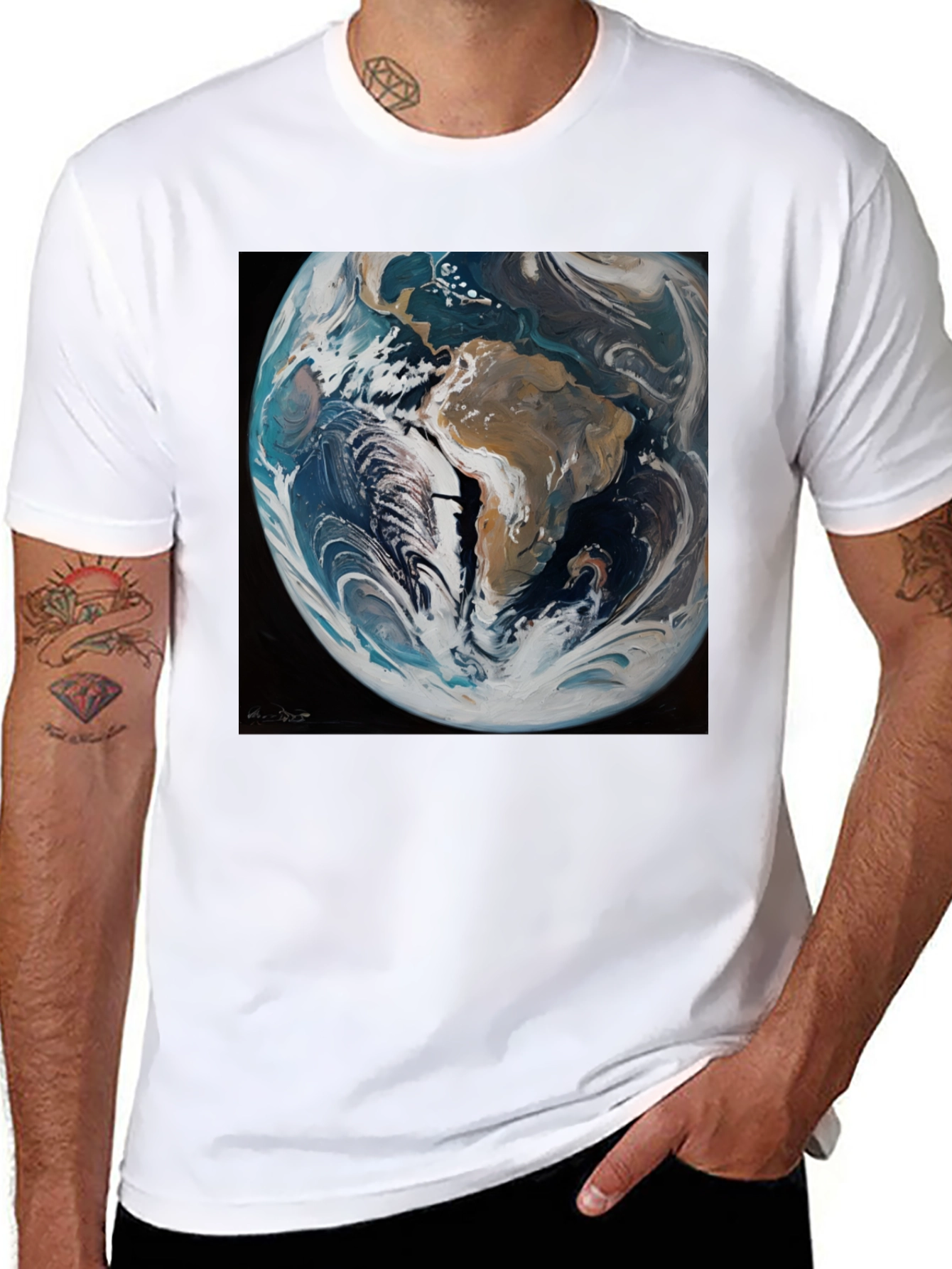 Earth Graphic Tee - Mens Black T-Shirt