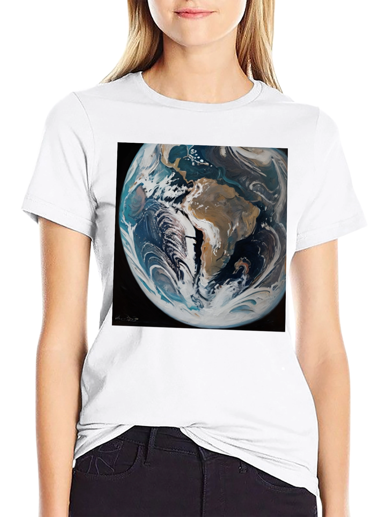 Earth Graphic Tee - Mens Black T-Shirt