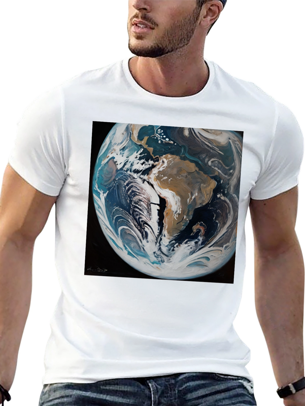 Earth Graphic Tee - Mens Black T-Shirt