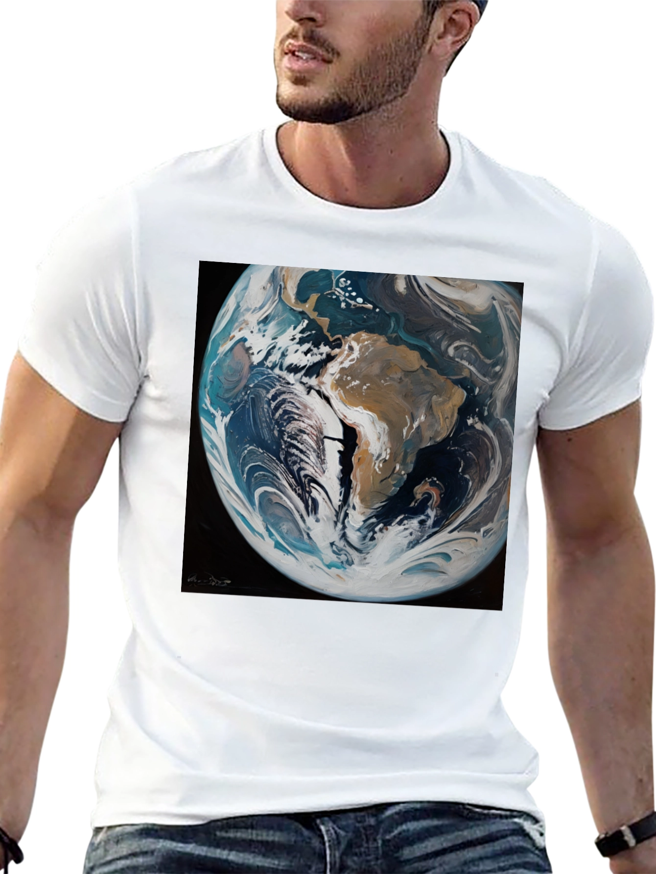 Earth Graphic Tee - Mens Black T-Shirt