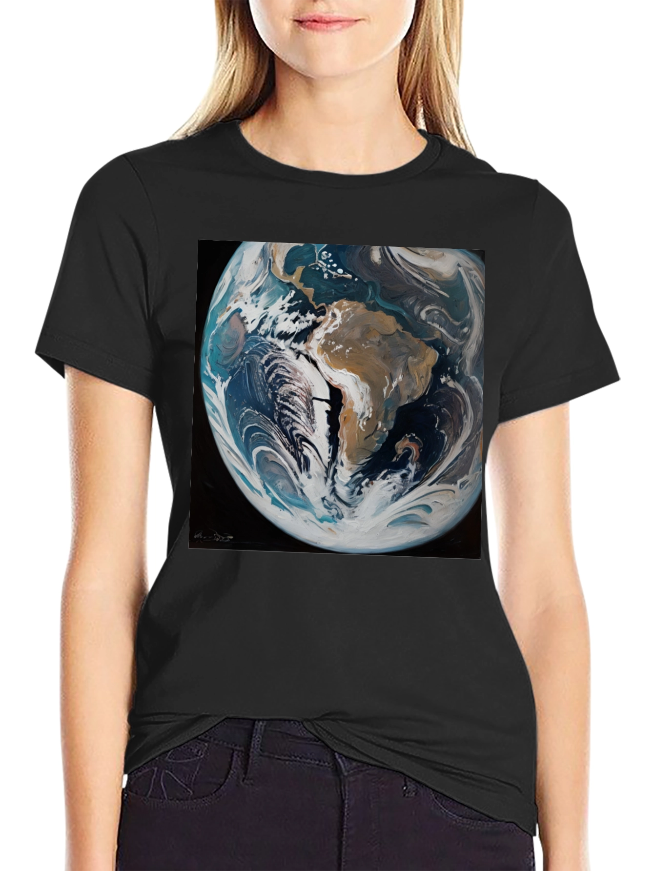 Earth Graphic Tee - Mens Black T-Shirt