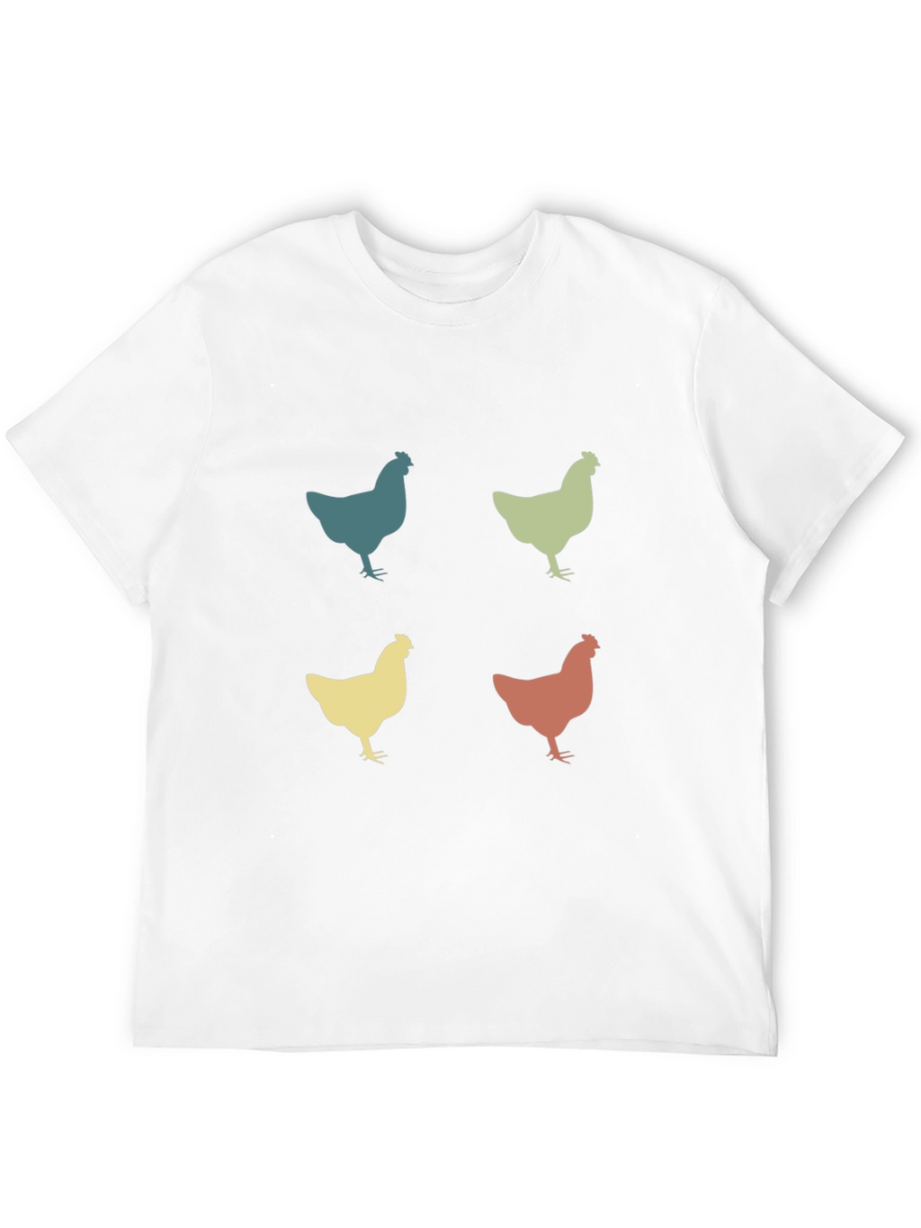 Retro Chicken Pattern T-Shirt