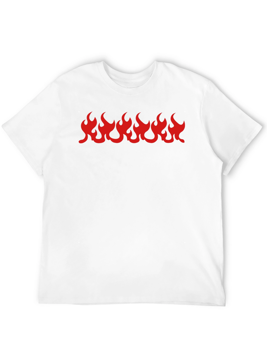Black T-Shirt with Red Flame Graphic
