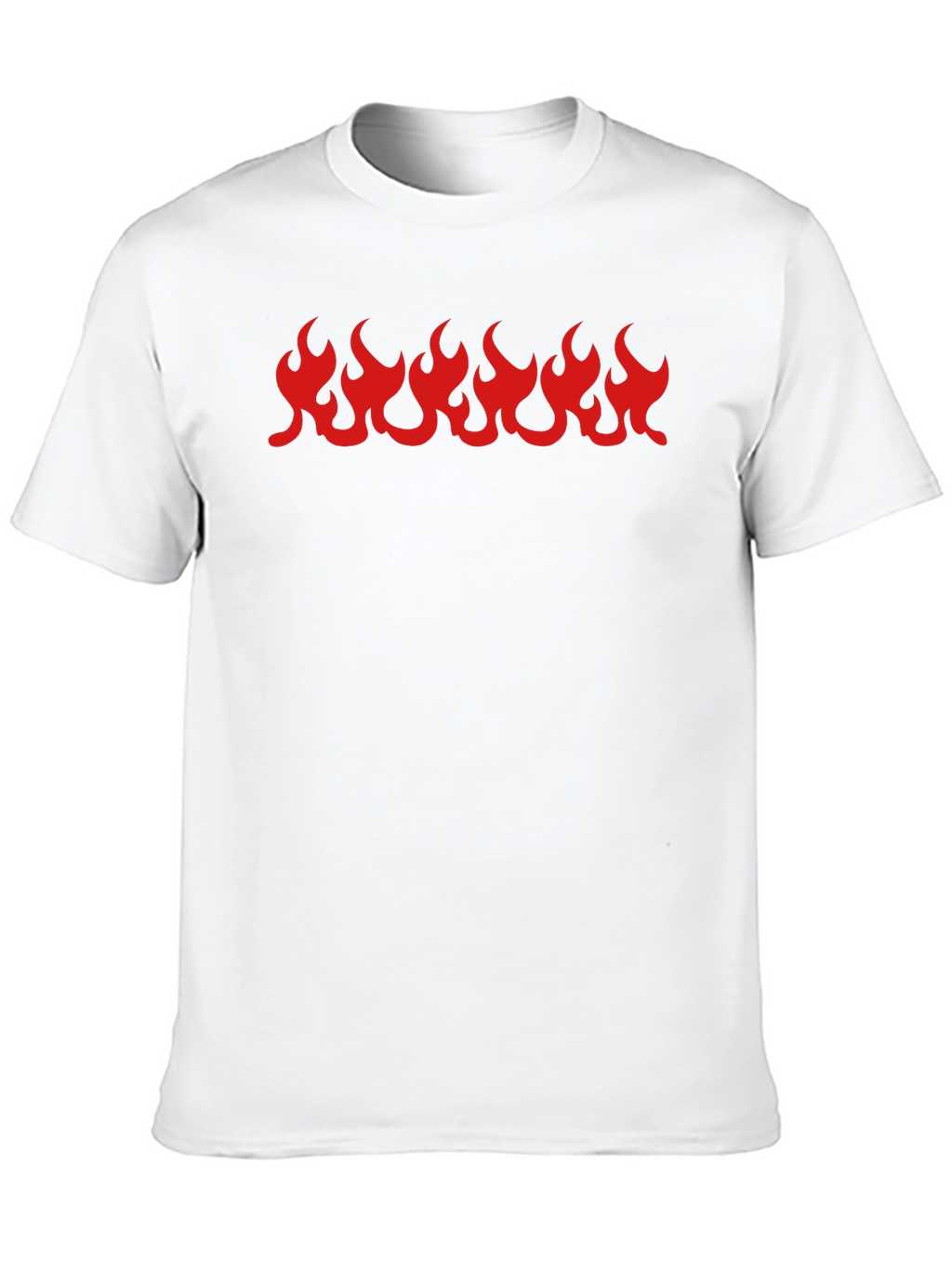 Black T-Shirt with Red Flame Graphic