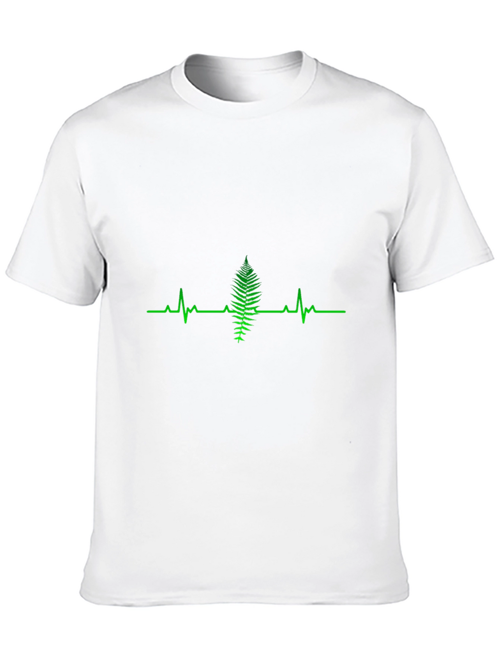 Fern Heartbeat Graphic Tee - Black Cotton T-Shirt