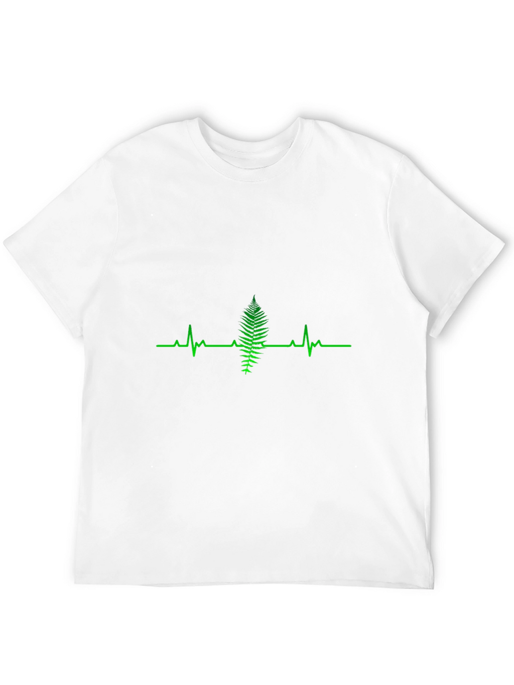 Fern Heartbeat Graphic Tee - Black Cotton T-Shirt