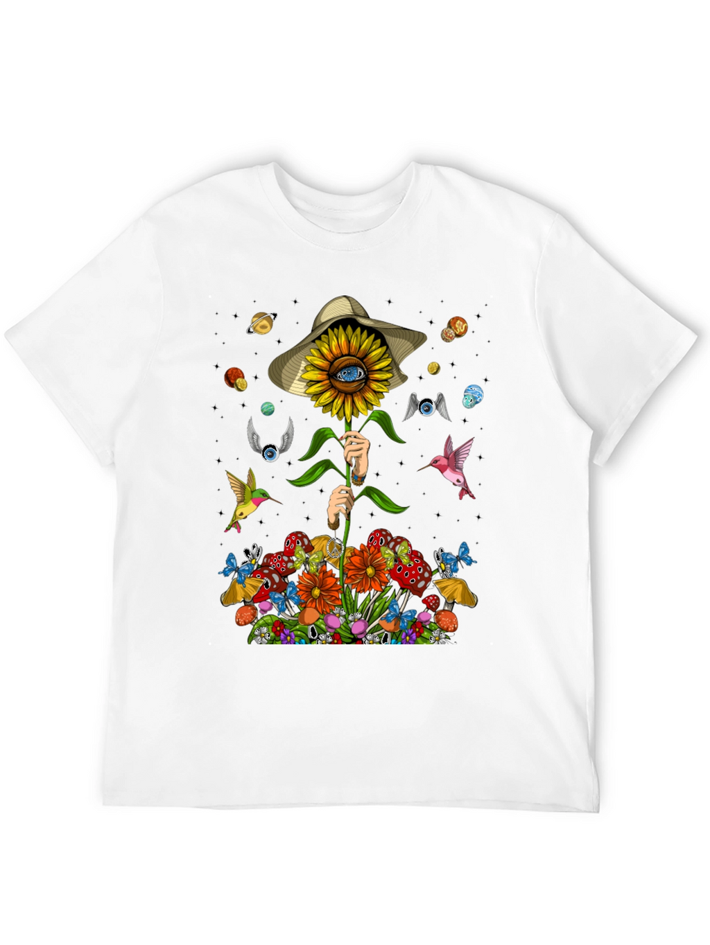 Psychedelic Sunflower Graphic T-Shirt