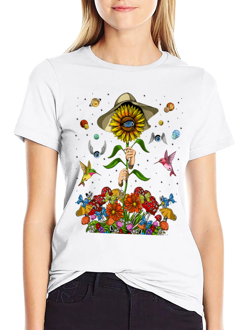 Psychedelic Sunflower Graphic T-Shirt