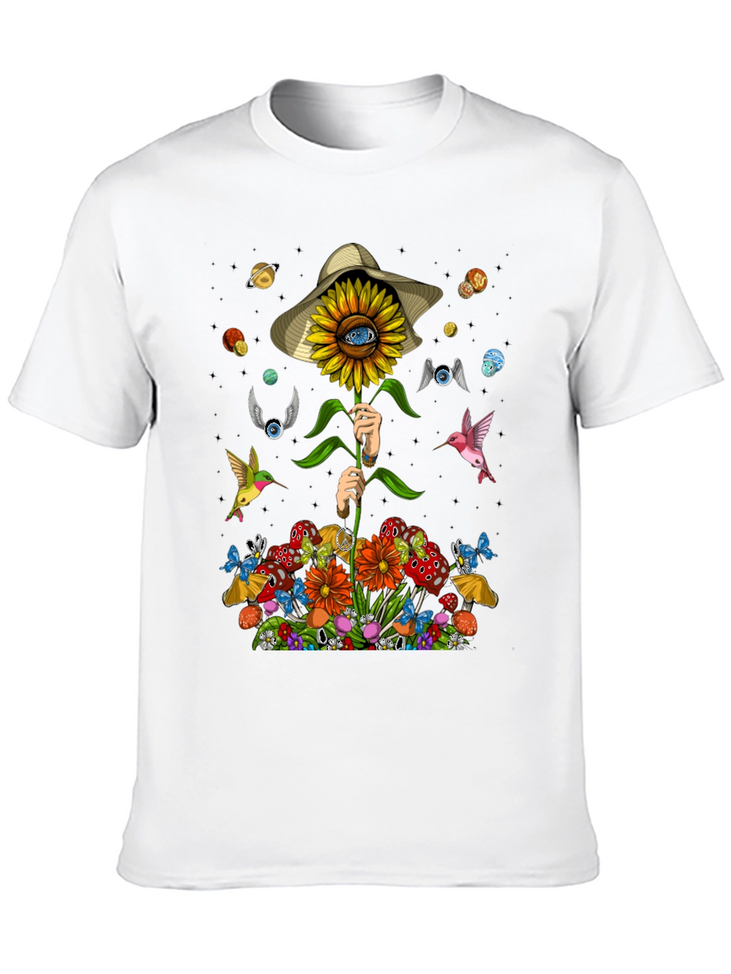 Psychedelic Sunflower Graphic T-Shirt