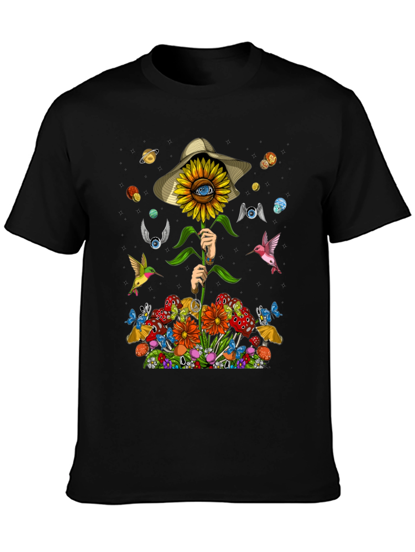 Psychedelic Sunflower Graphic T-Shirt