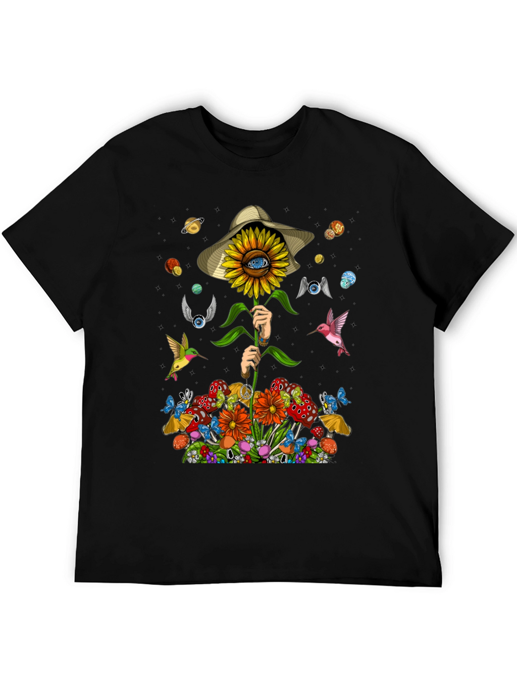 Psychedelic Sunflower Graphic T-Shirt