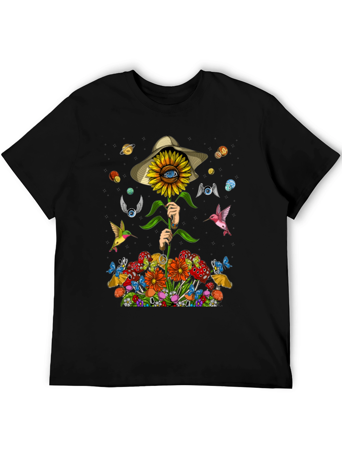 Psychedelic Sunflower Graphic T-Shirt