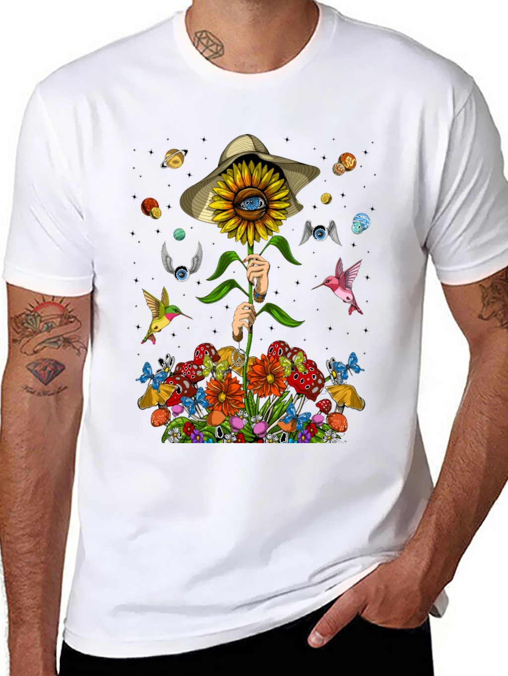 Psychedelic Sunflower Graphic T-Shirt