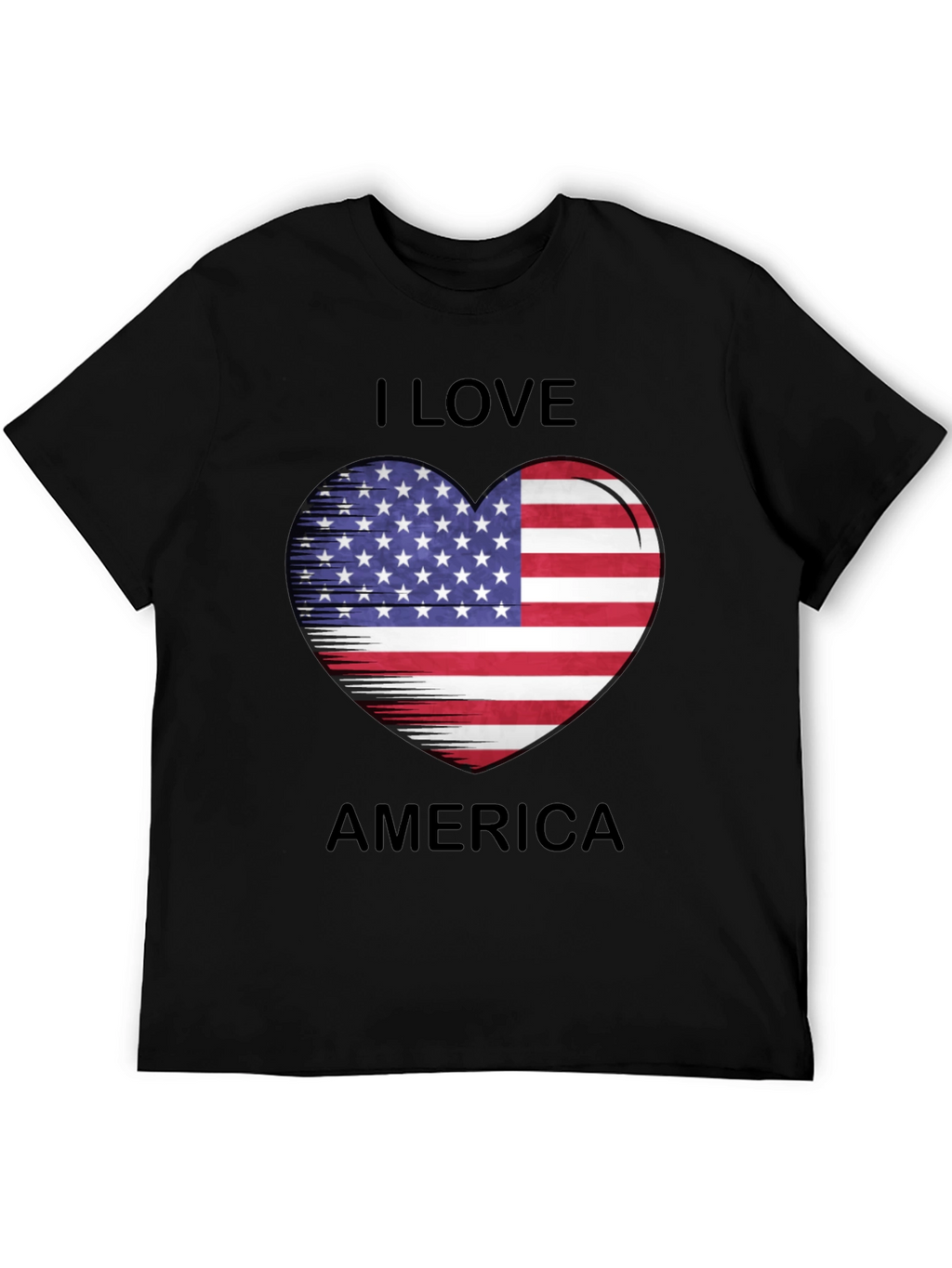 I Love America Heart Flag T-Shirt Patriotic Tee