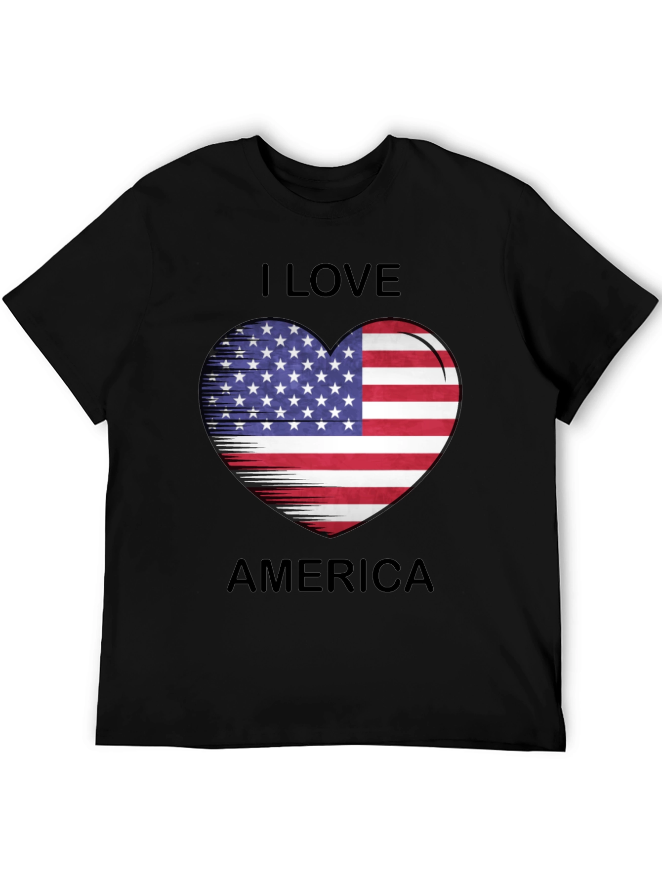 I Love America Heart Flag T-Shirt Patriotic Tee