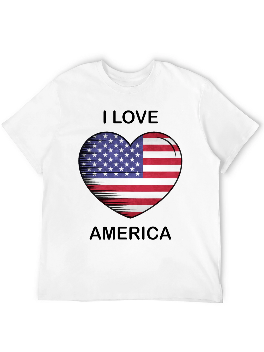 I Love America Heart Flag T-Shirt Patriotic Tee
