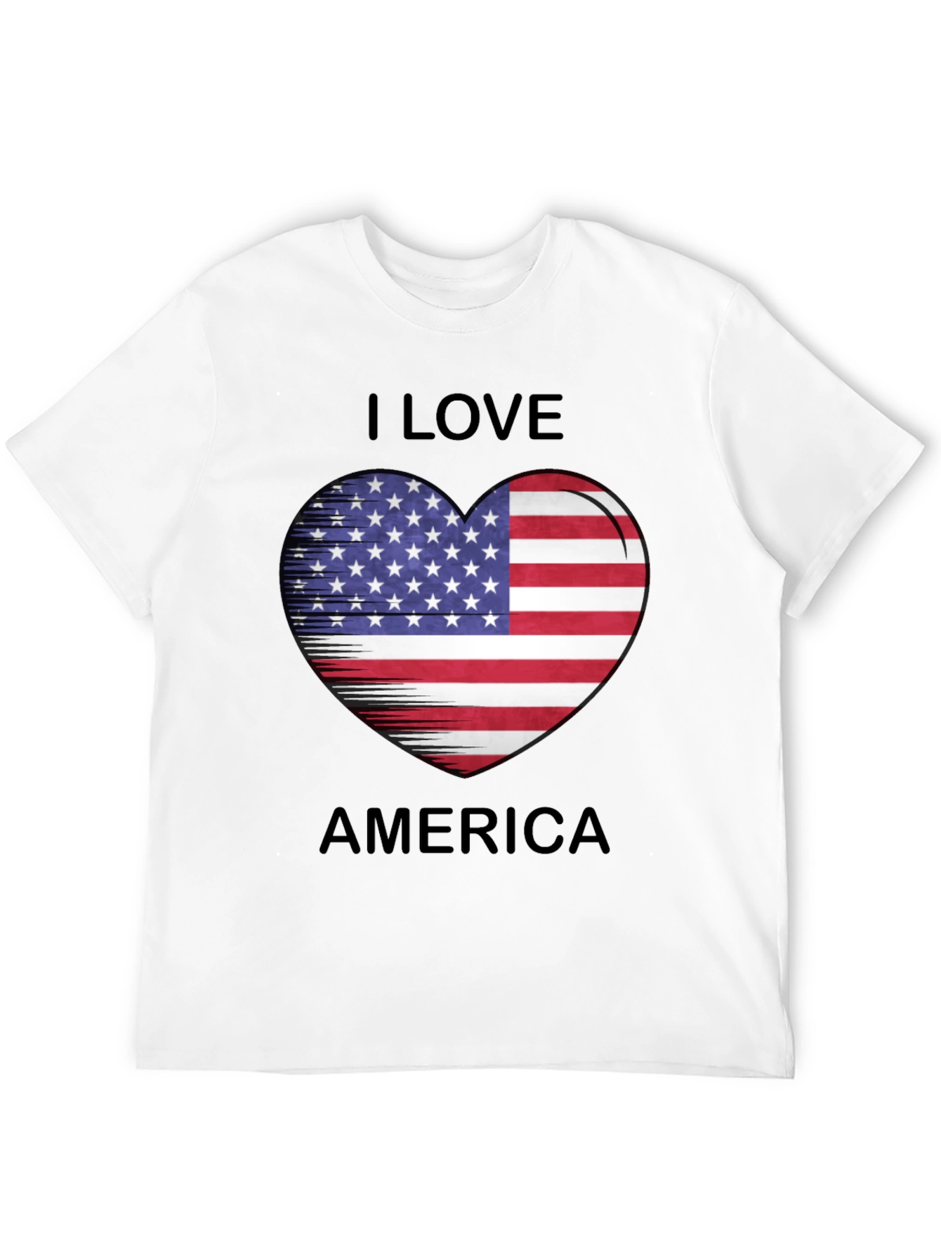 I Love America Heart Flag T-Shirt Patriotic Tee