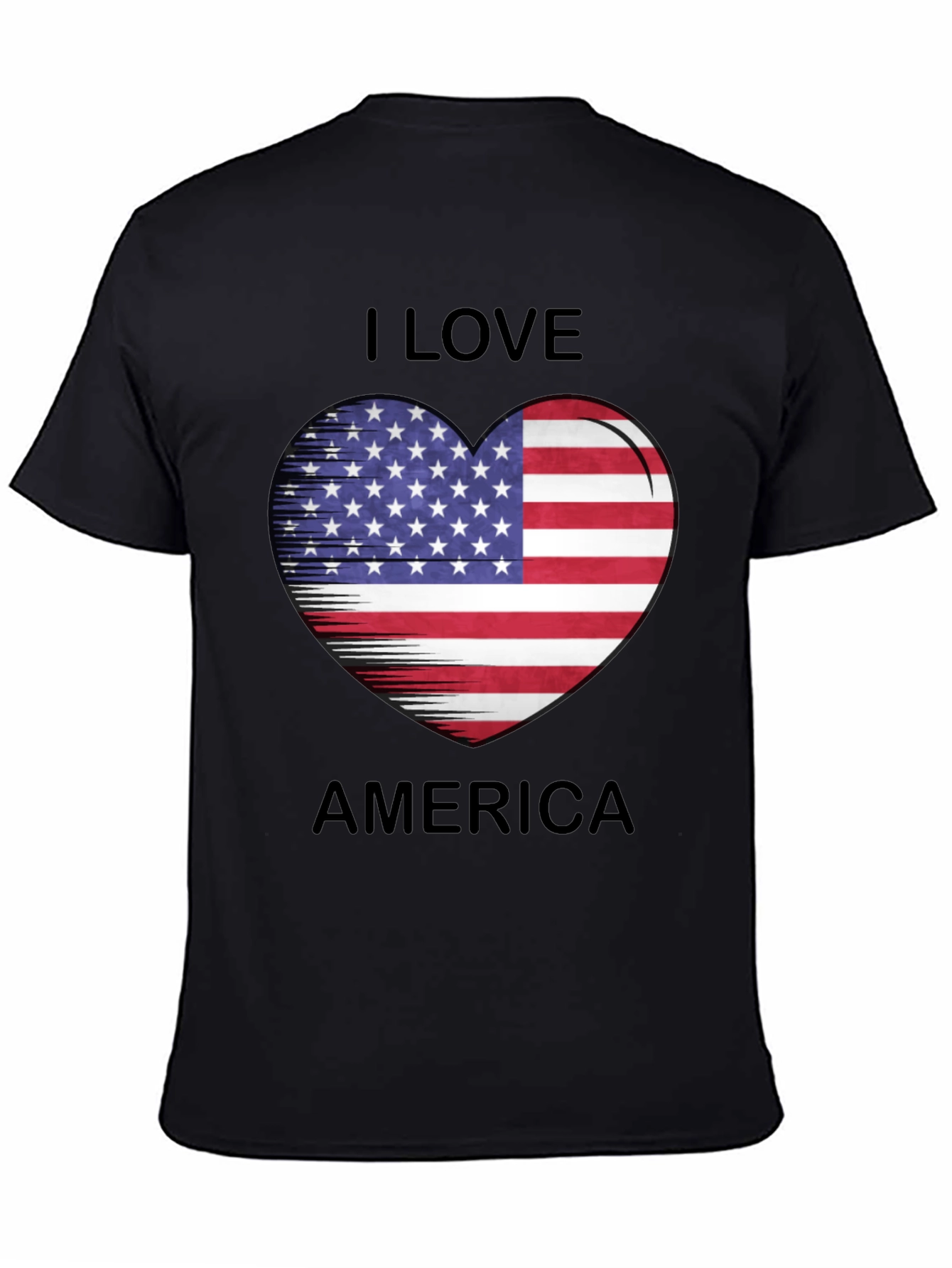 I Love America Heart Flag T-Shirt Patriotic Tee