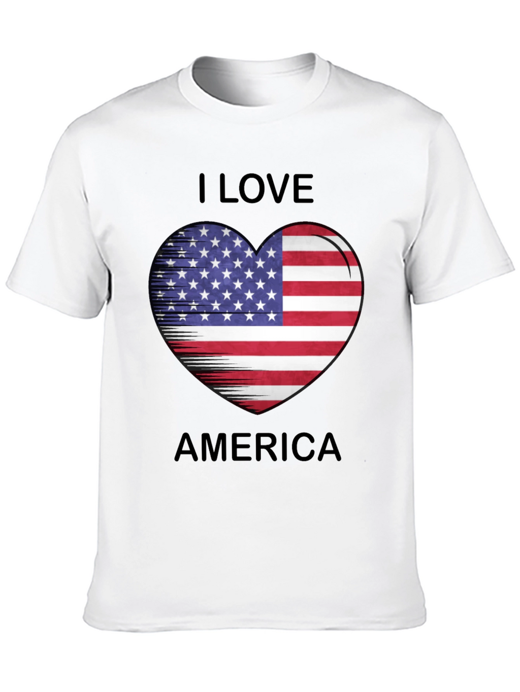 I Love America Heart Flag T-Shirt Patriotic Tee