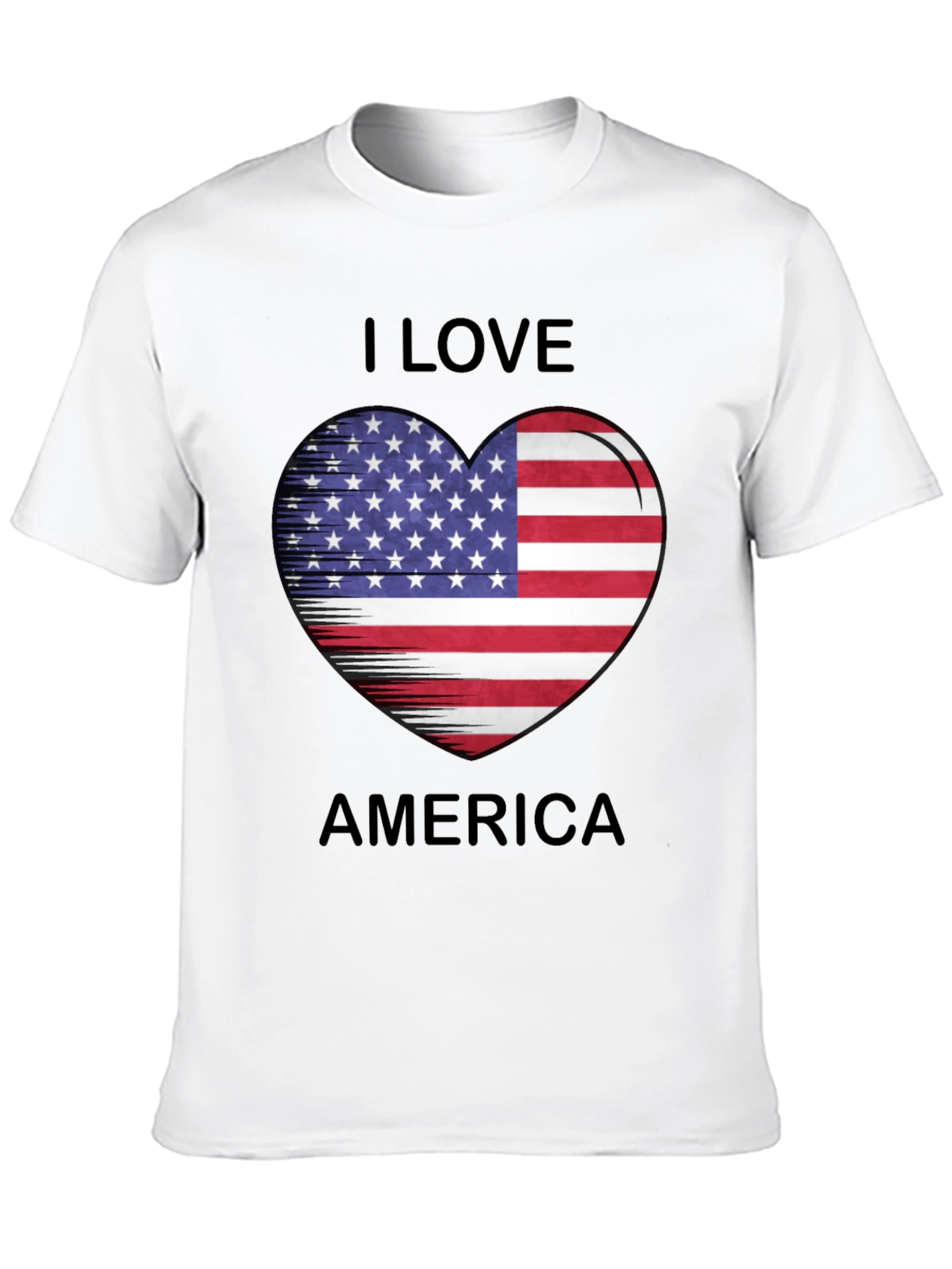 I Love America Heart Flag T-Shirt Patriotic Tee