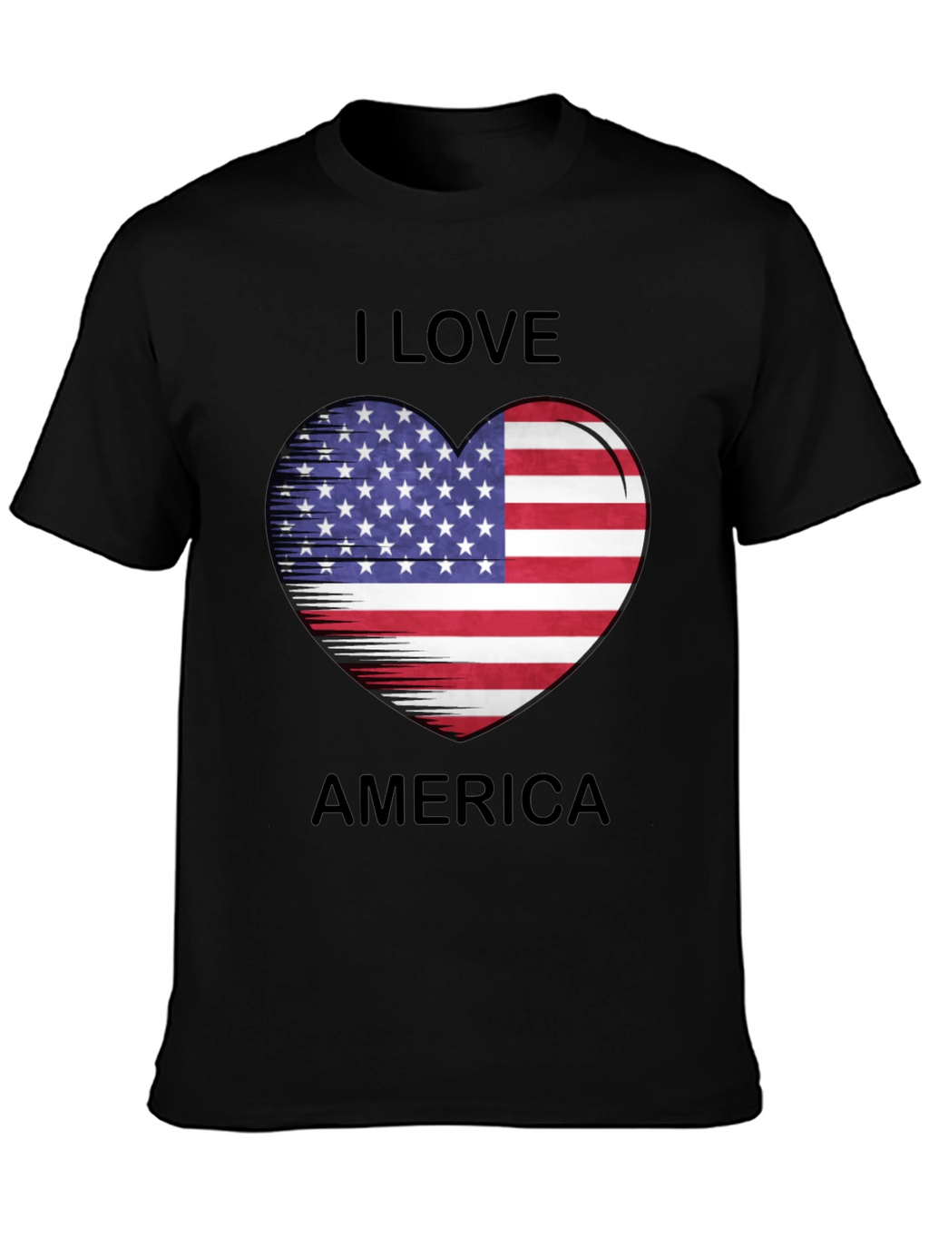 I Love America Heart Flag T-Shirt Patriotic Tee