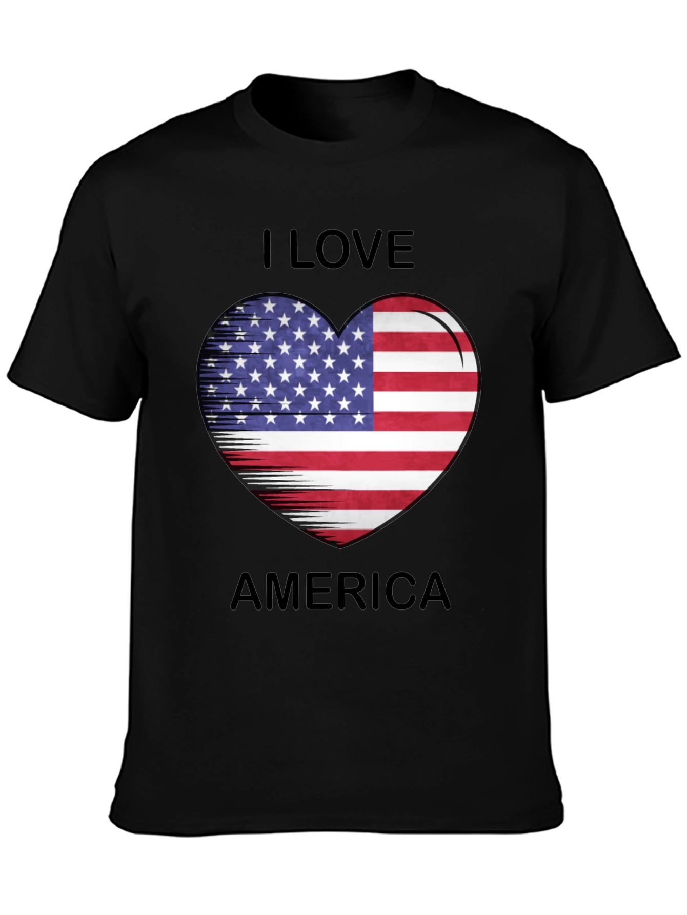 I Love America Heart Flag T-Shirt Patriotic Tee