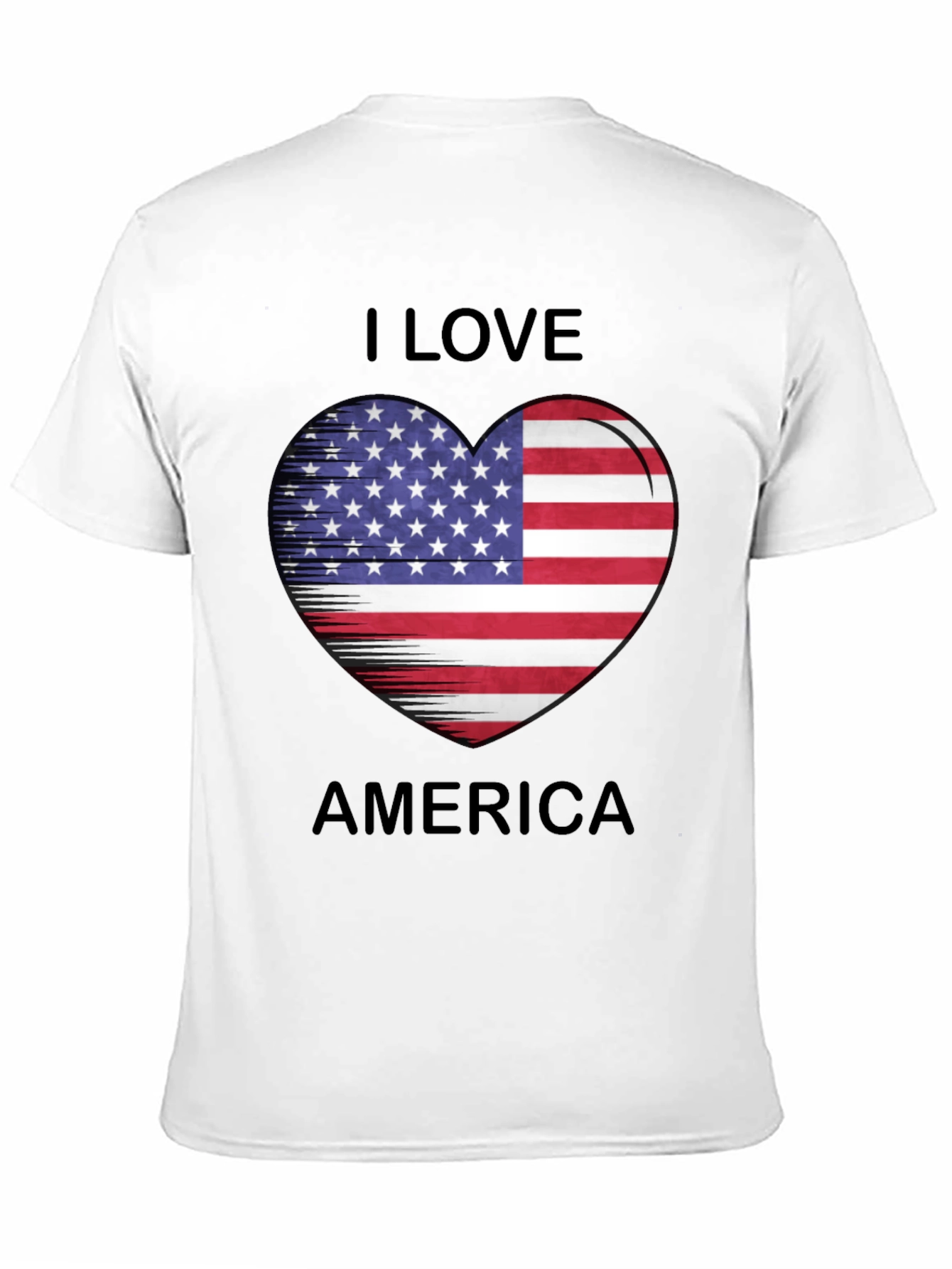I Love America Heart Flag T-Shirt Patriotic Tee