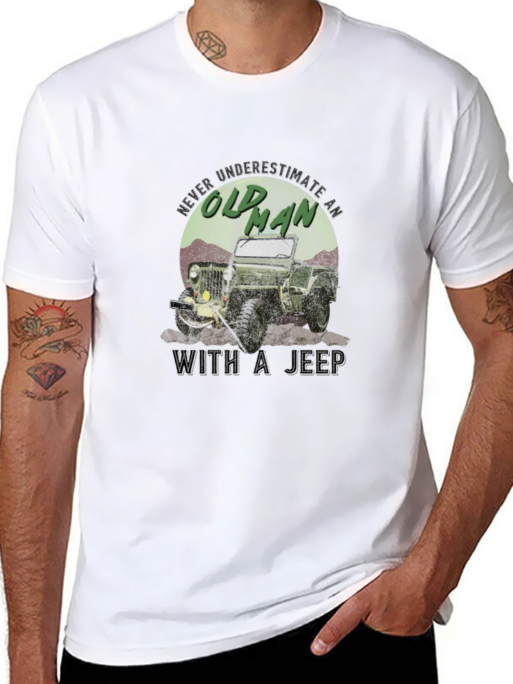 Old Man With a Jeep Graphic Tee