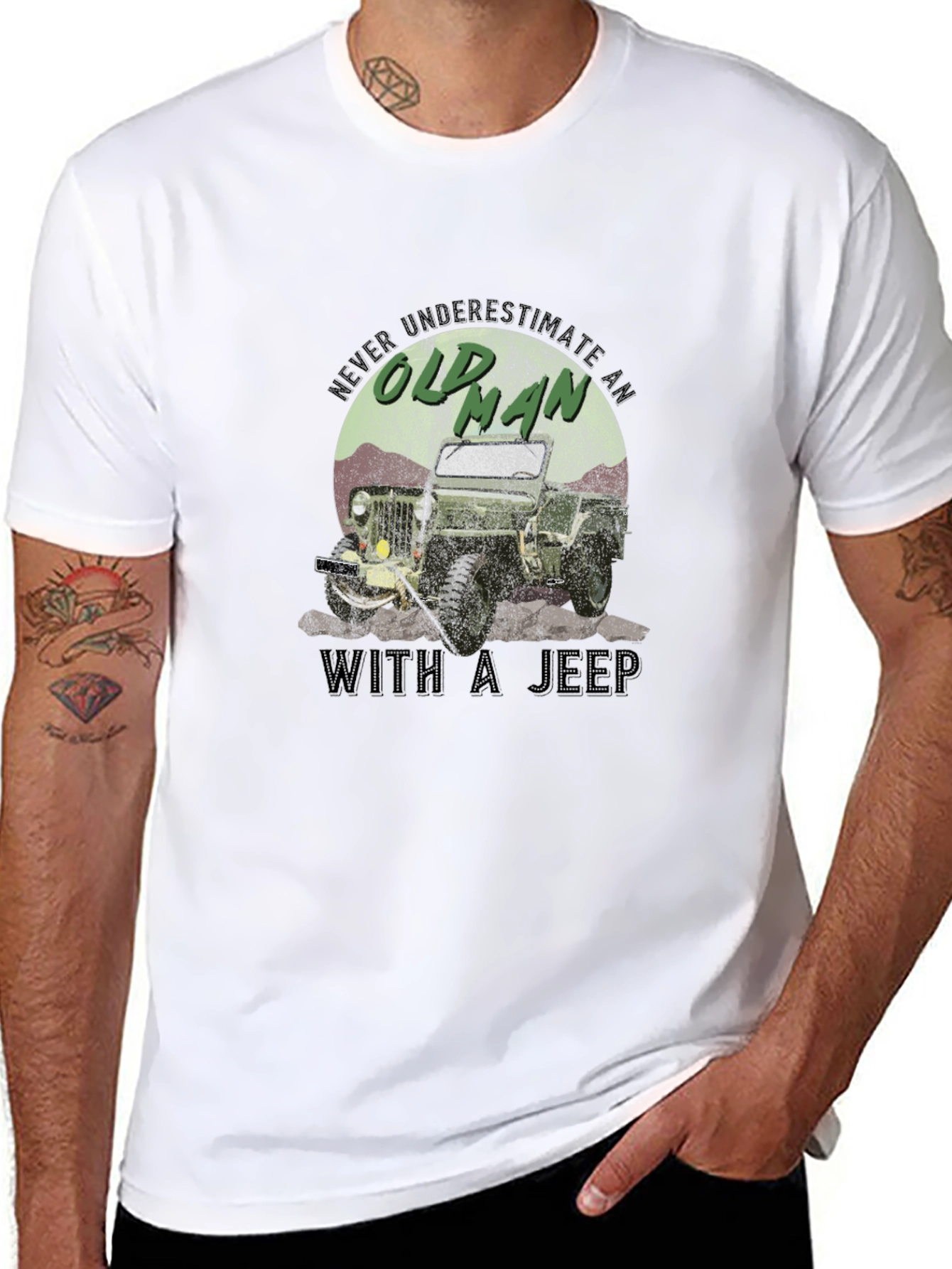 Old Man With a Jeep Graphic Tee
