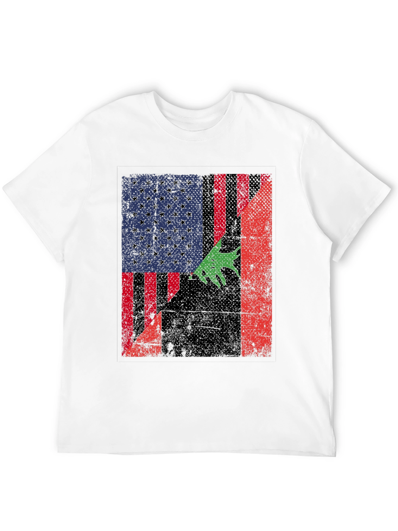 Distressed American Flag with Bear T-Shirt