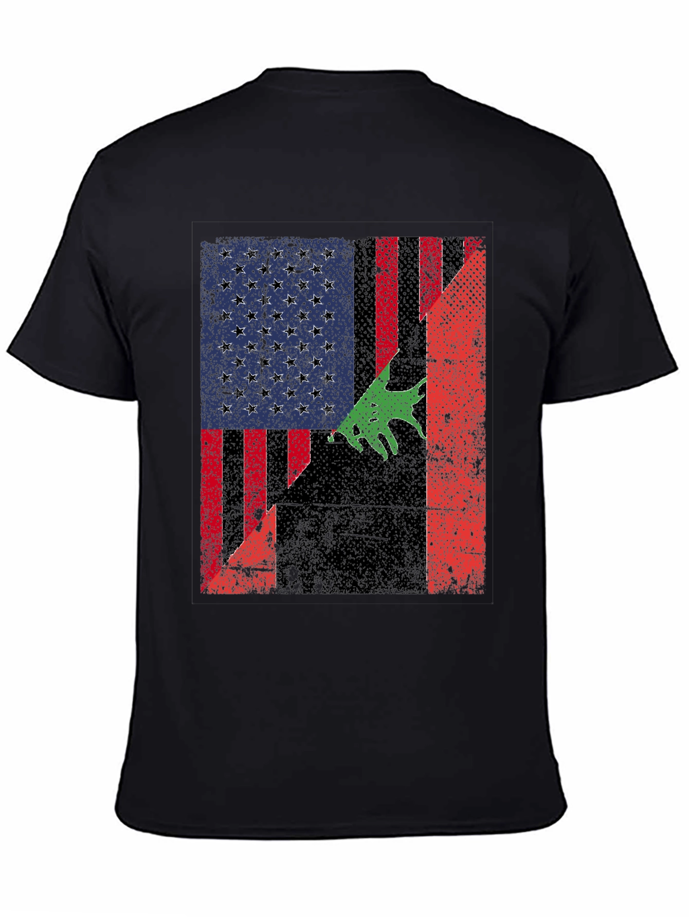 Distressed American Flag with Bear T-Shirt