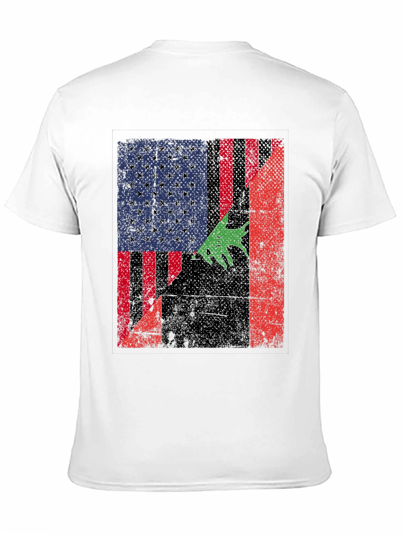 Distressed American Flag with Bear T-Shirt
