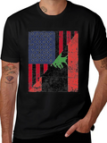 Distressed American Flag with Bear T-Shirt