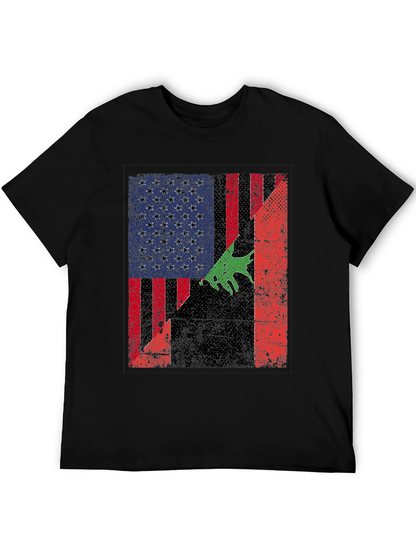Distressed American Flag with Bear T-Shirt